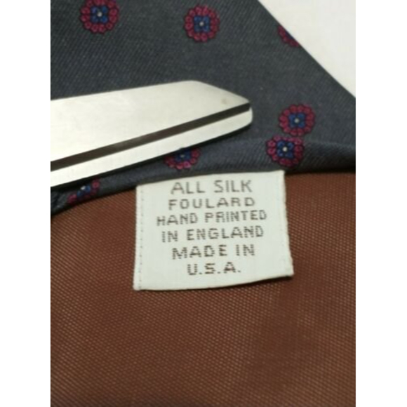 Vintage Lazarus Bert Pulitzer Silk Foulard Tie Hand Painted Floral Flowers Retro - Picture 4 of 4